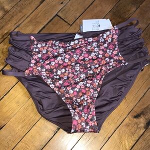 Time and Tru Floral Bikini - Brown and‎ Pink